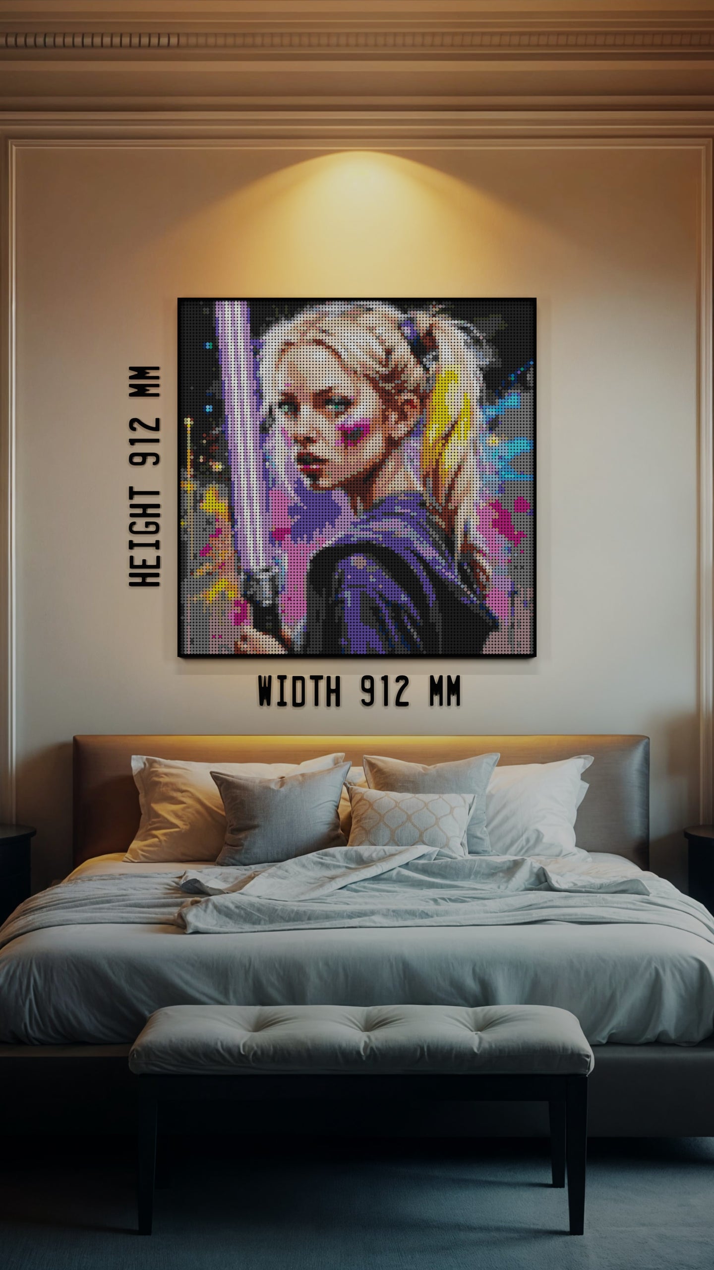 Waring Starlette LEGO® Style mosaic wall art made from colorful plastic bricks